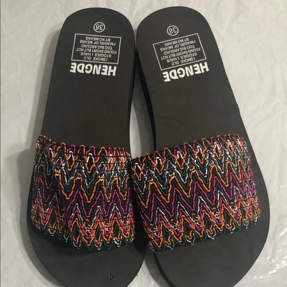 Women’s Bohemian Beach Shoes platform Slipper 7.5(38)